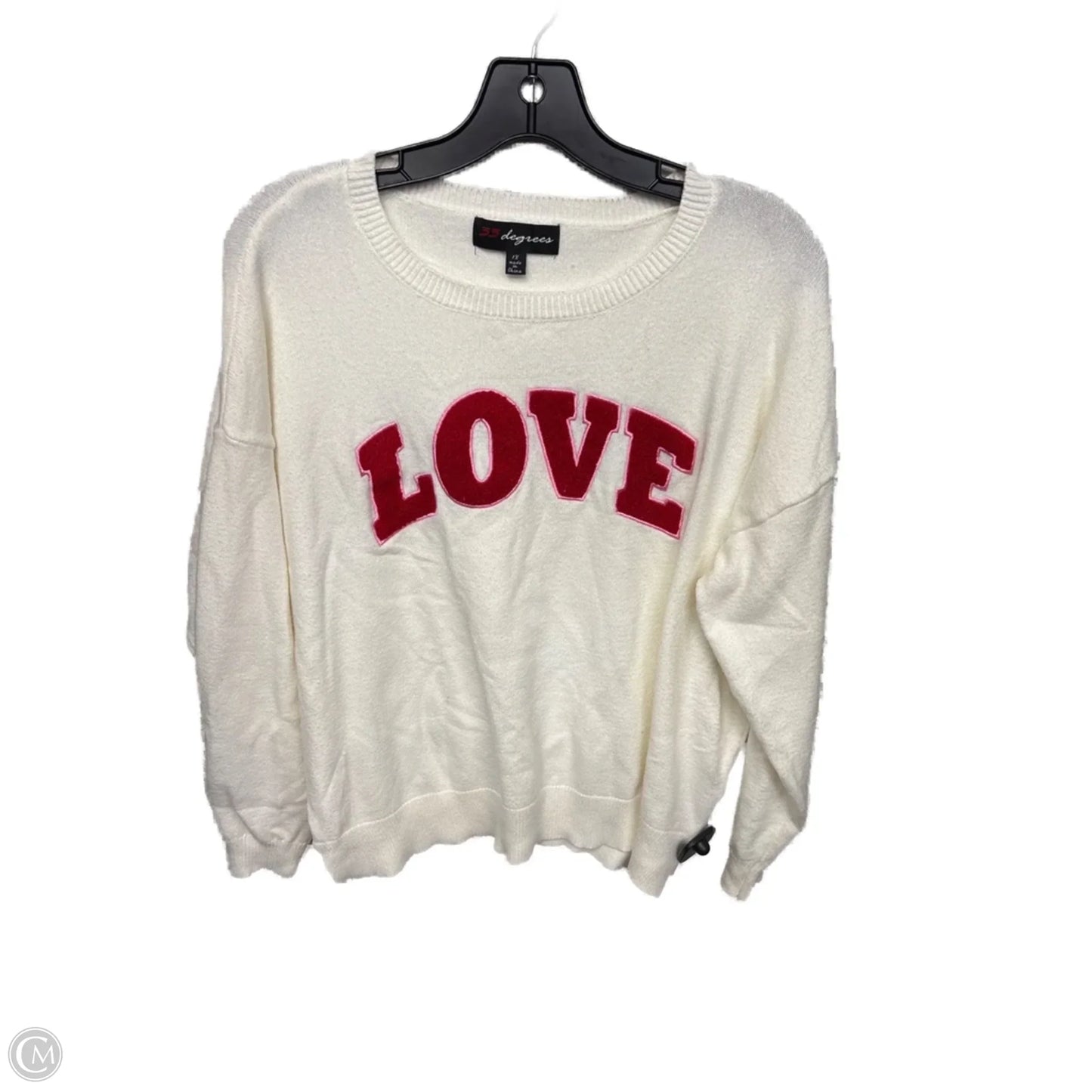 Sweater By Clothes Mentor In Cream & Red, Size: 1x