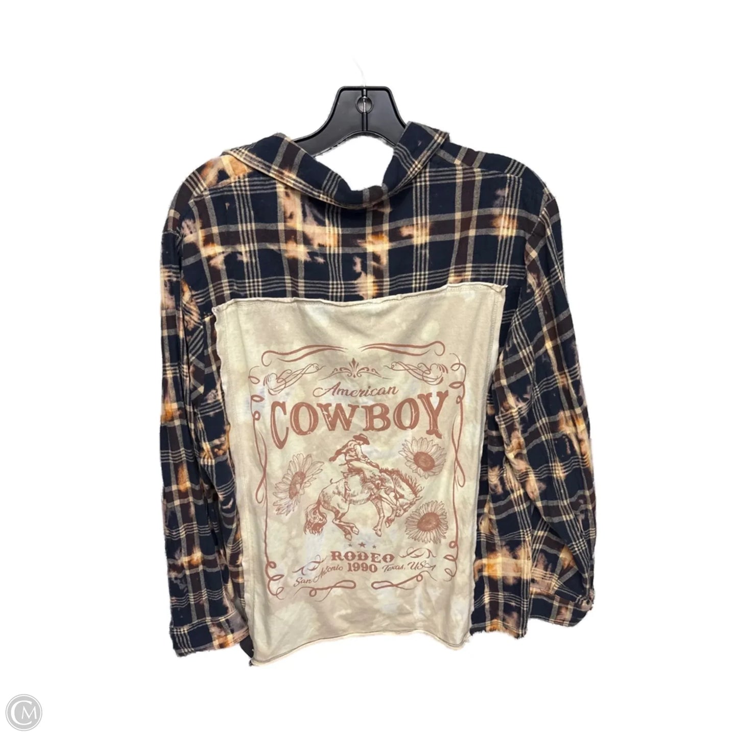 Top Long Sleeve By Clothes Mentor In Blue & Brown, Size: S