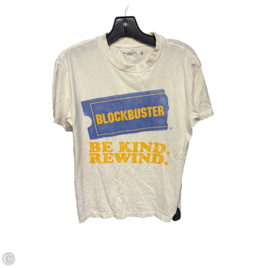 Top Short Sleeve By Abercrombie And Fitch In Cream, Size: Xs