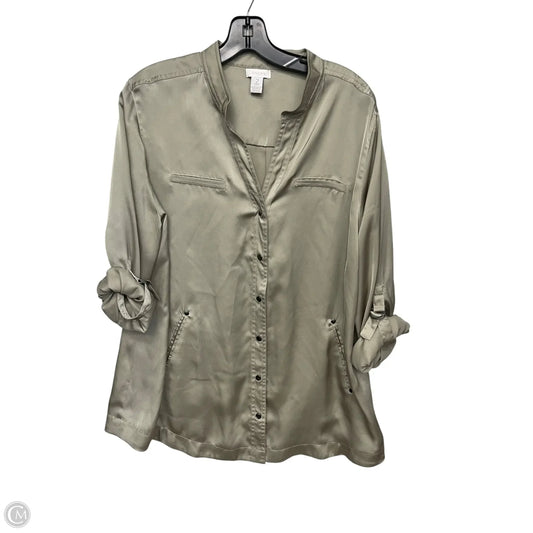 Top Long Sleeve By Chicos In Green, Size: L
