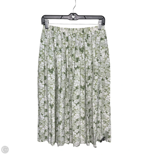 Skirt Maxi By Leslie Fay In Green & White, Size: 12