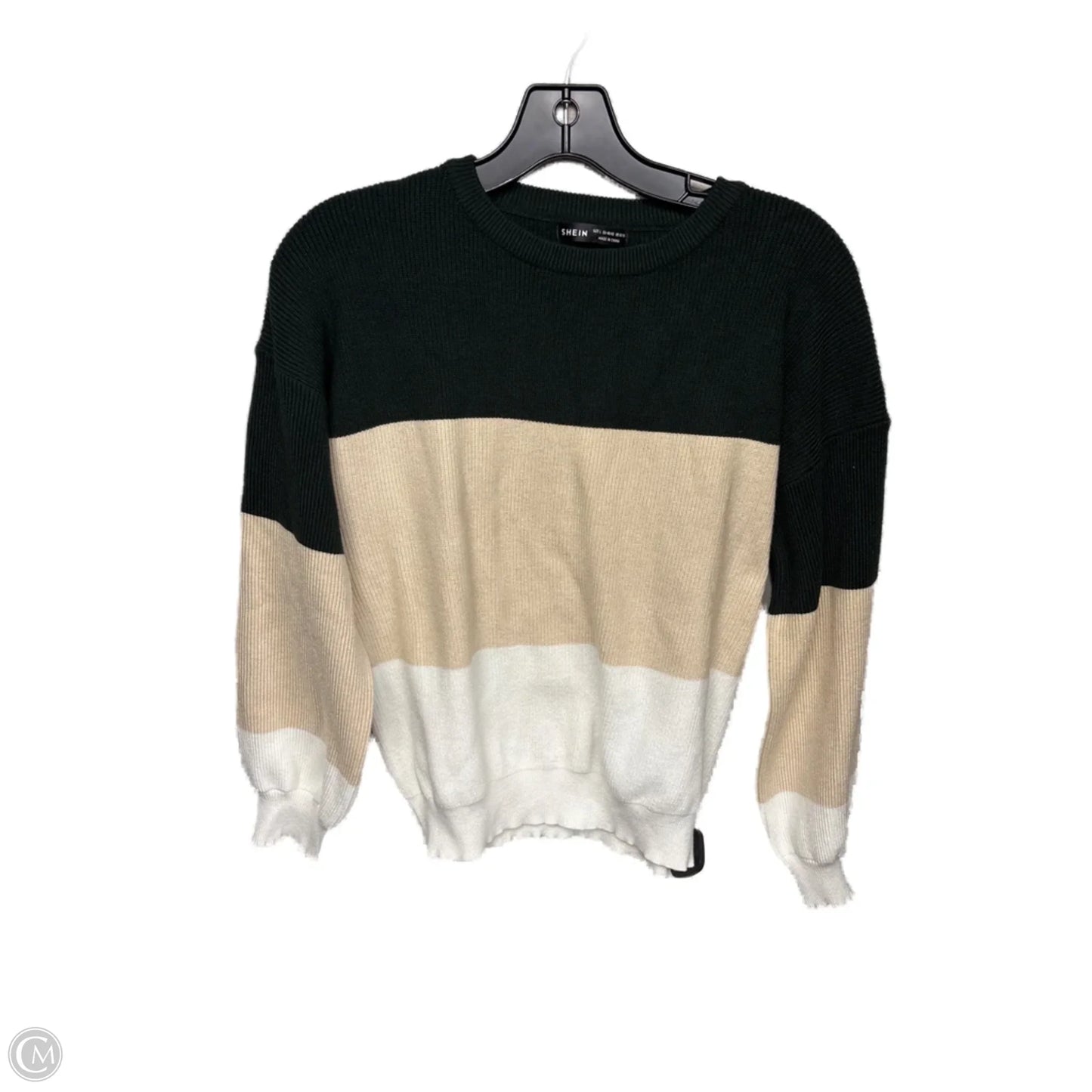 Sweater By Shein In Green & Tan, Size: L