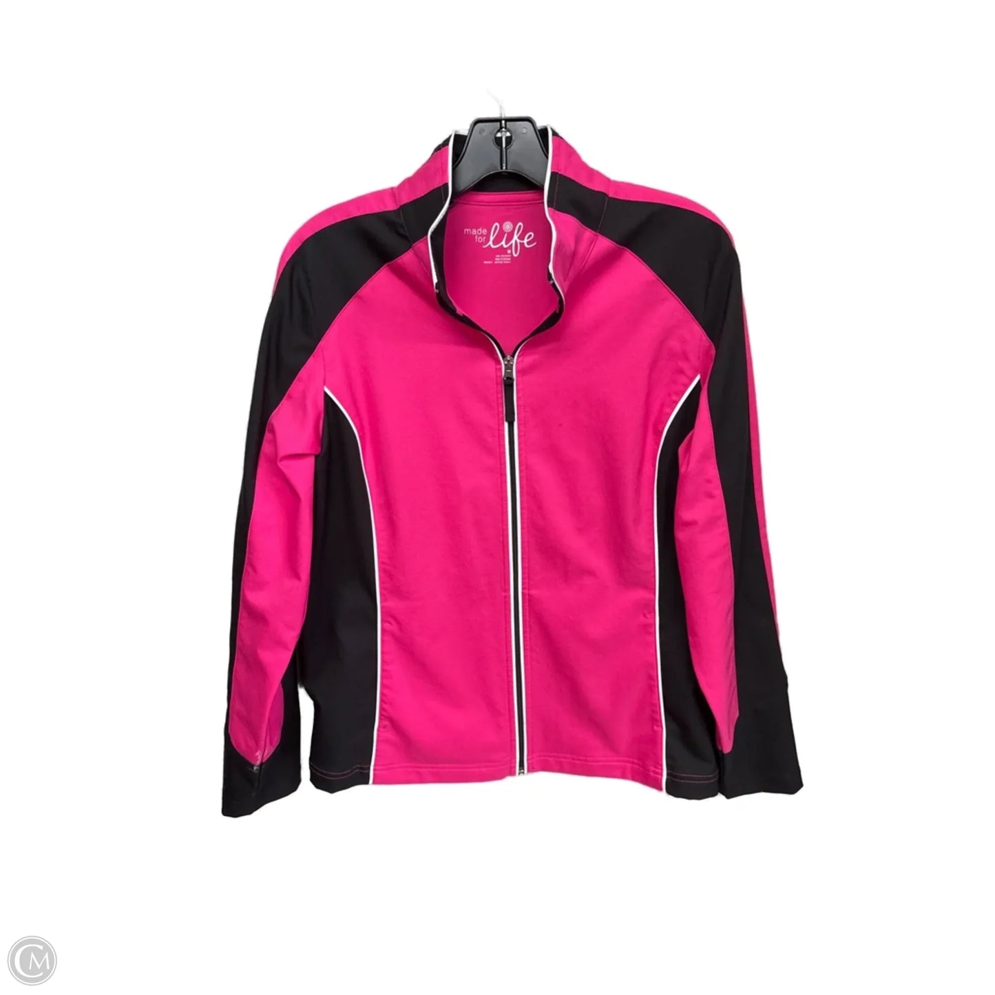 Athletic Jacket By Natural Life In Black & Pink, Size: M
