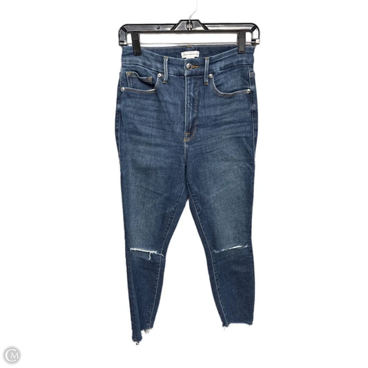 Jeans Skinny By Good American In Blue Denim, Size: 6