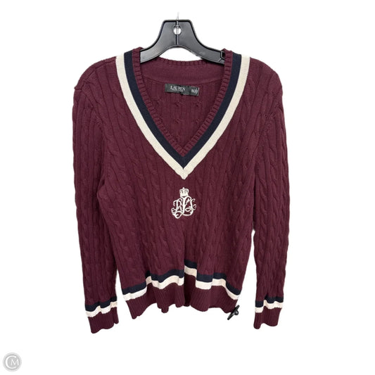 Sweater By Lauren By Ralph Lauren In Maroon, Size: Xxl