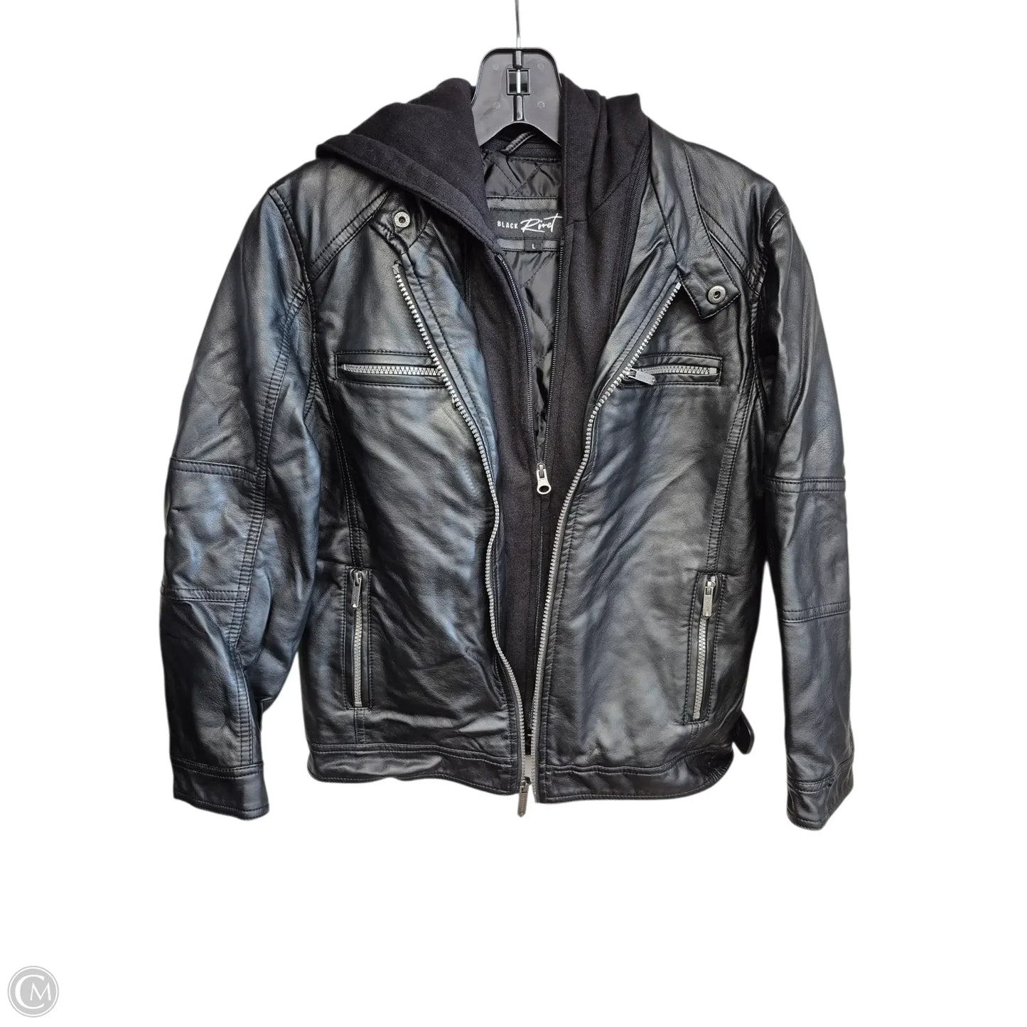 Jacket Moto By Black Rivet In Black, Size: L