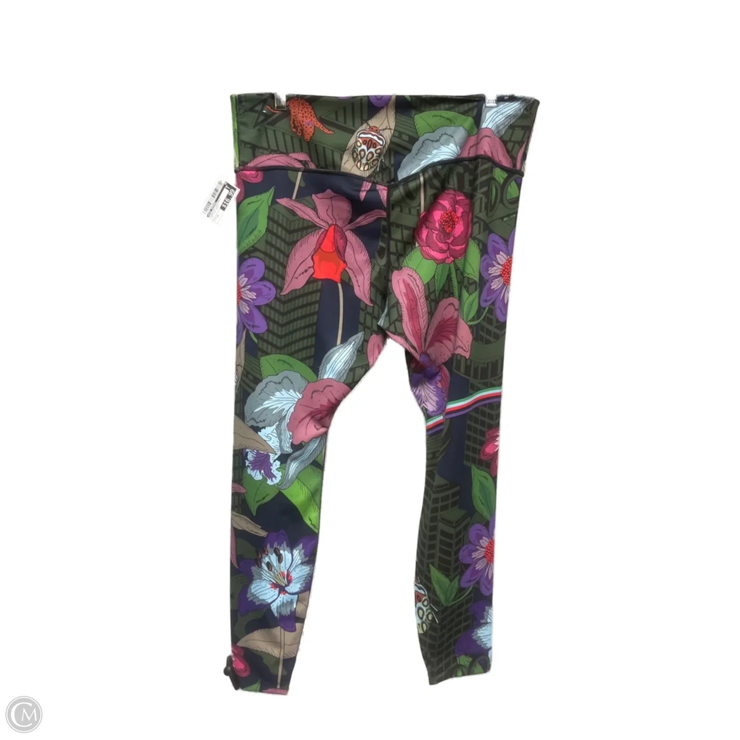 Athletic Leggings By Nike Apparel In Tropical Print, Size: 1x