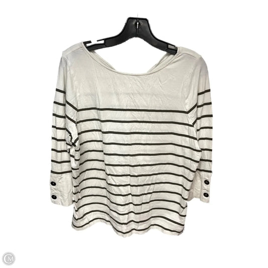 Top Long Sleeve By J. Jill In Green & White, Size: L