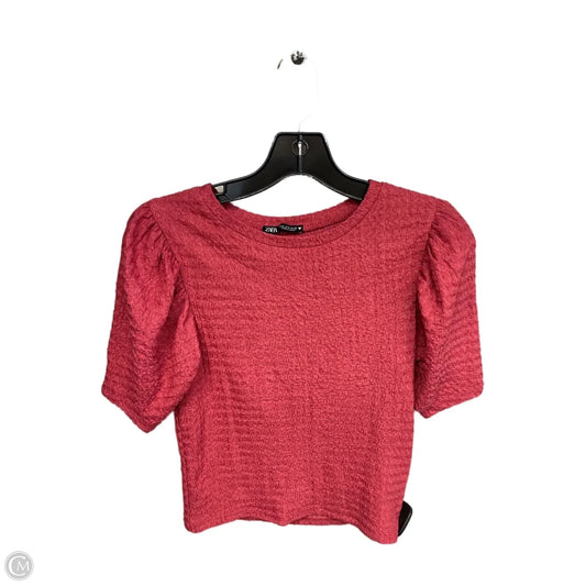Top Short Sleeve By Zara In Pink, Size: S