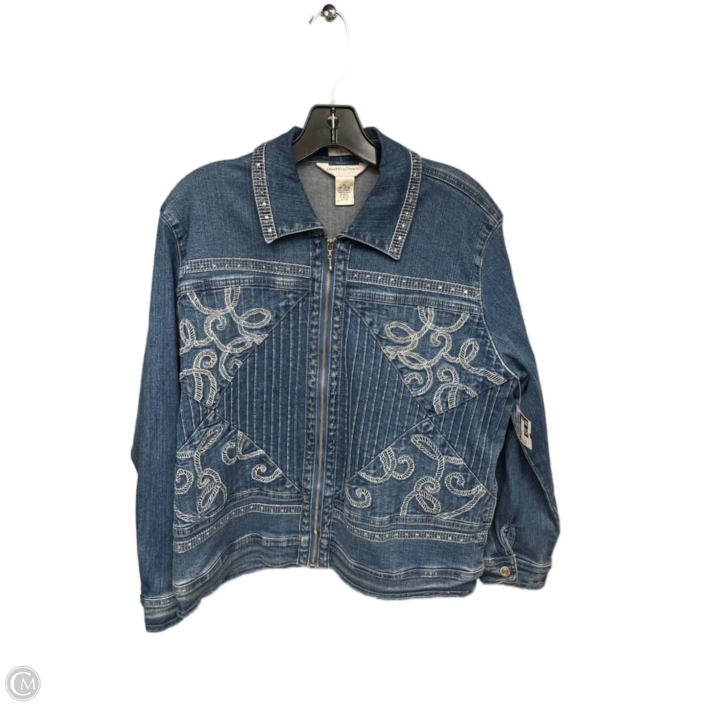 Jacket Denim By Clothes Mentor In Blue, Size: Lp