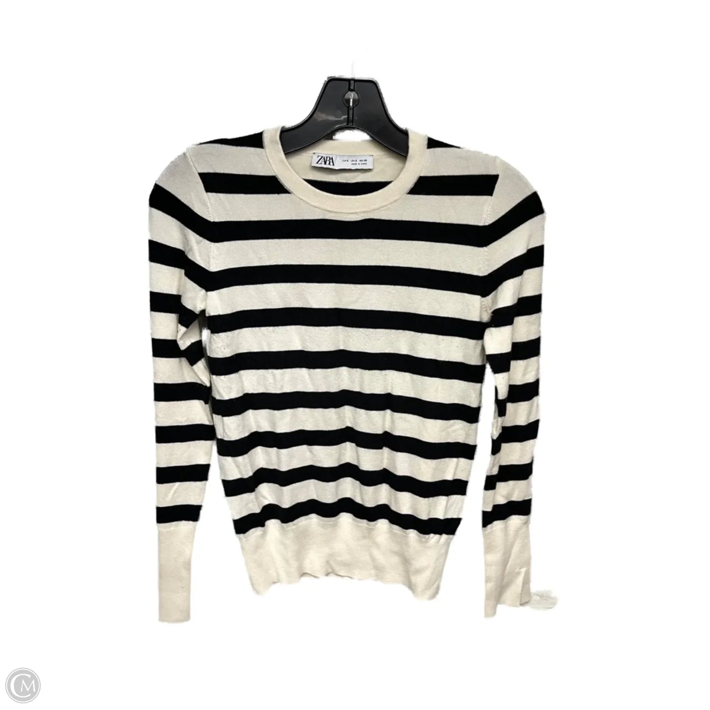 Top Long Sleeve By Zara In Cream, Size: S