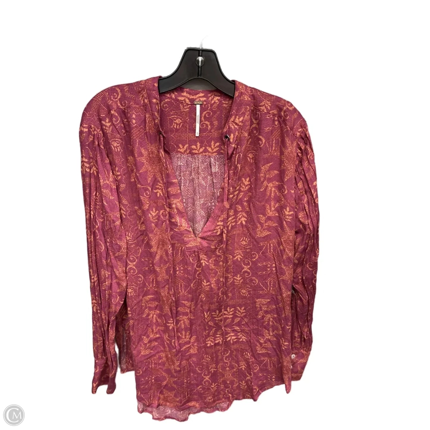 Top Long Sleeve By Free People In Red, Size: Sp