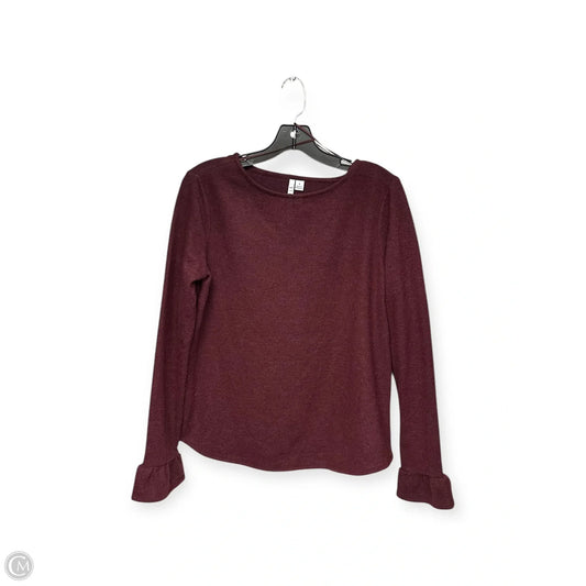 Top Long Sleeve By Elle In Maroon, Size: S
