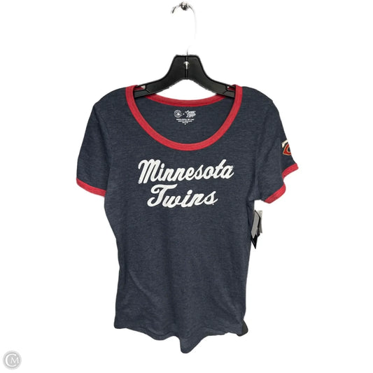 Athletic Top Short Sleeve By Clothes Mentor In Blue & Red, Size: M