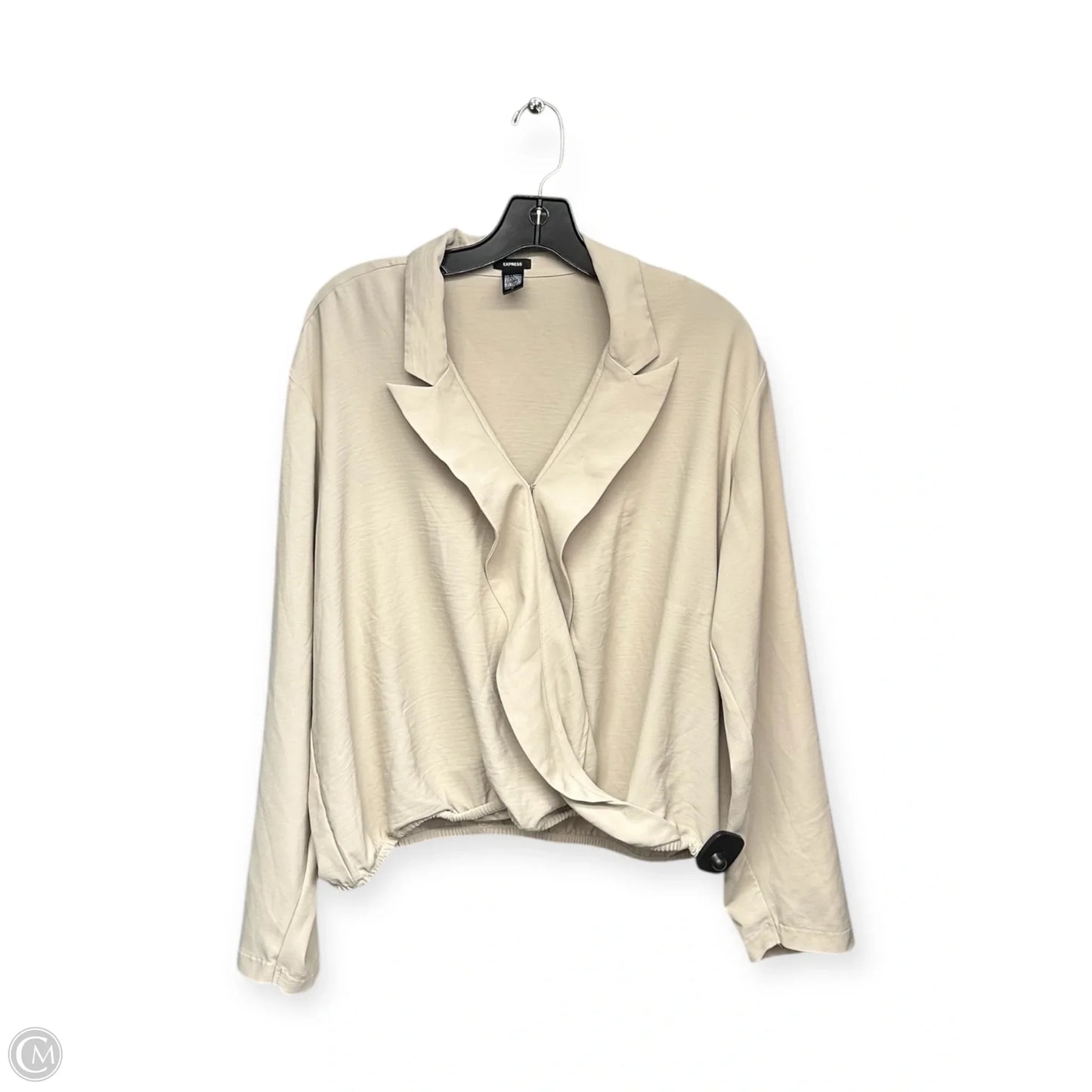 Top Long Sleeve By Express In Cream, Size: Xl