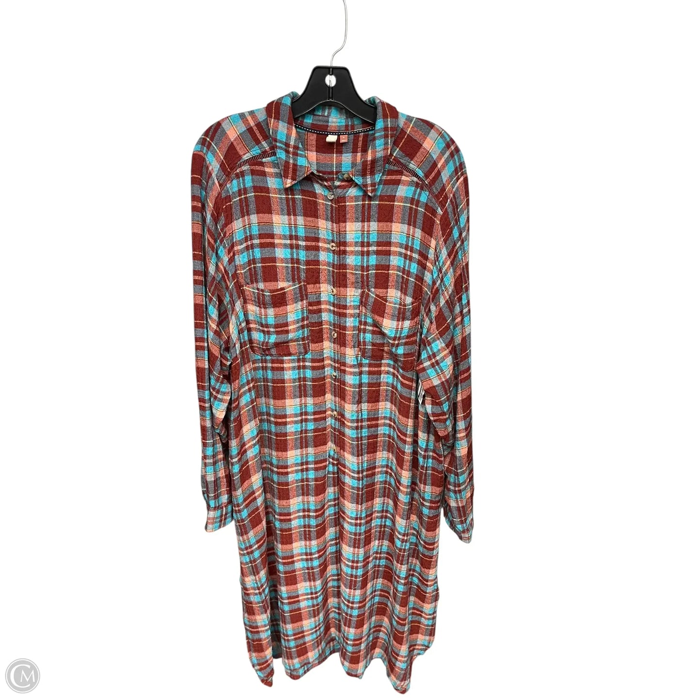 Top Long Sleeve By Pilcro In Plaid Pattern, Size: 1x