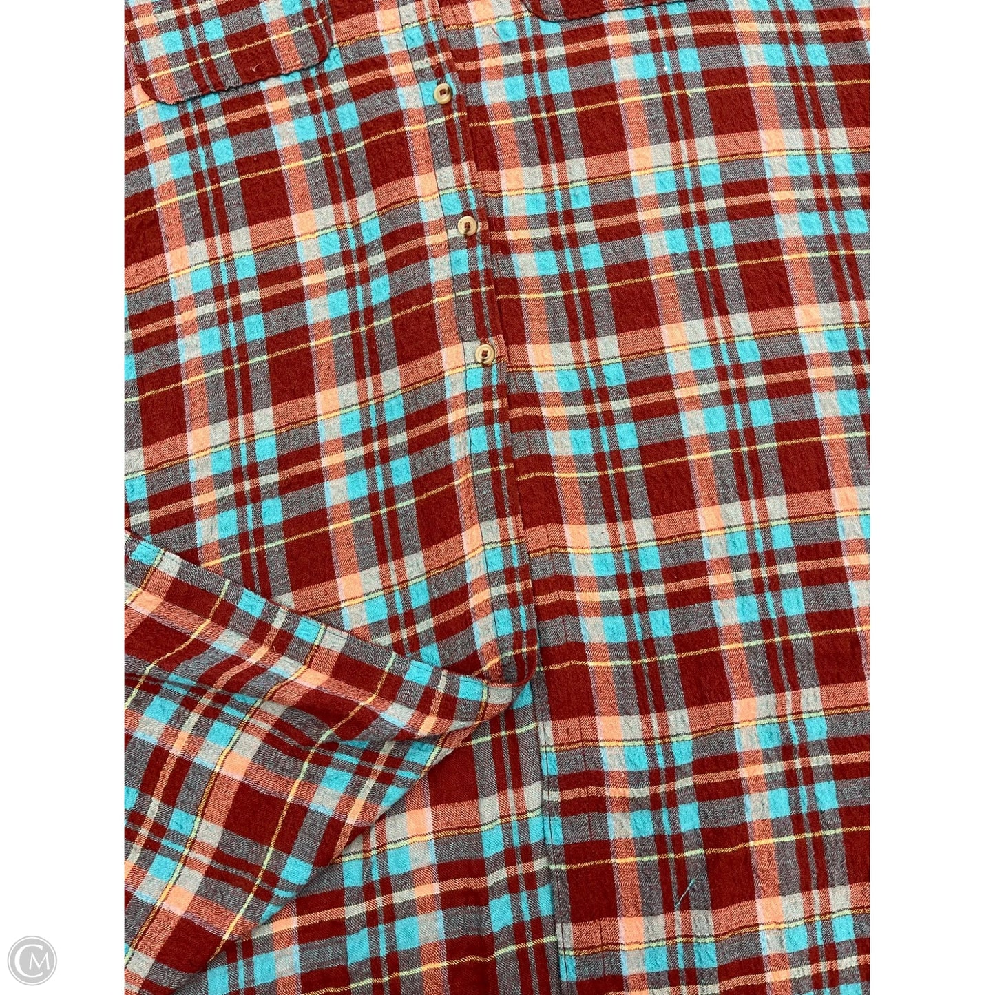 Top Long Sleeve By Pilcro In Plaid Pattern, Size: 1x