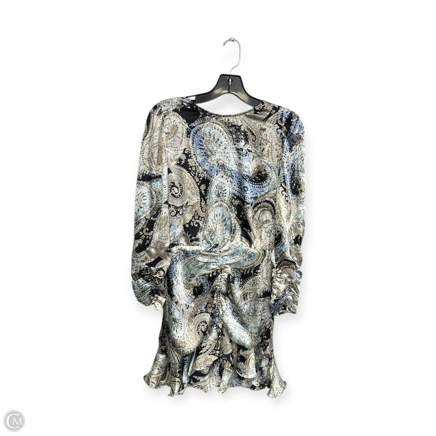 Dress Casual Midi By Zara In Gold & Green, Size: L