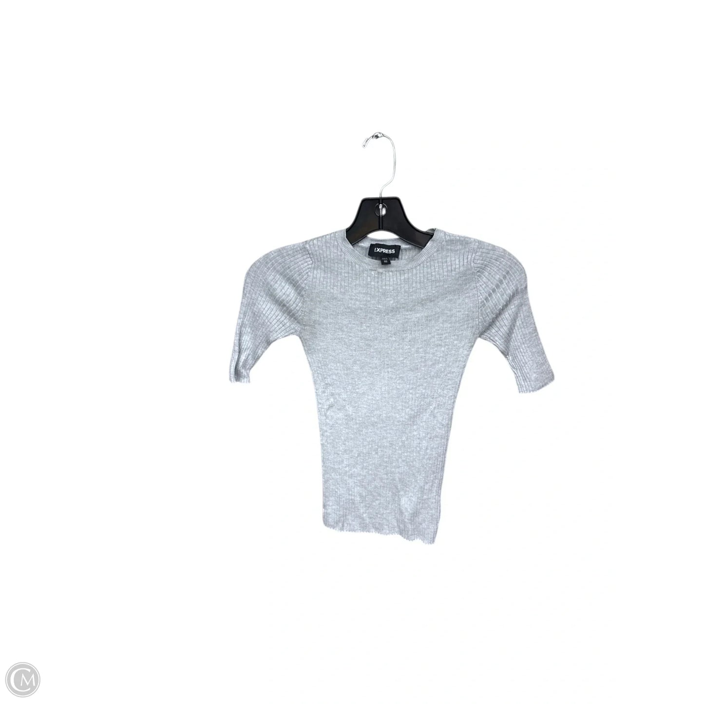 Top Short Sleeve By Express In Grey, Size: Xxs