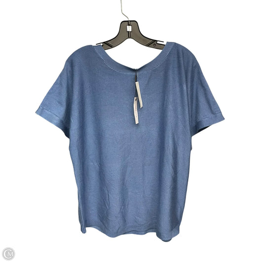Top Short Sleeve By Melissa Paige In Blue, Size: Xl
