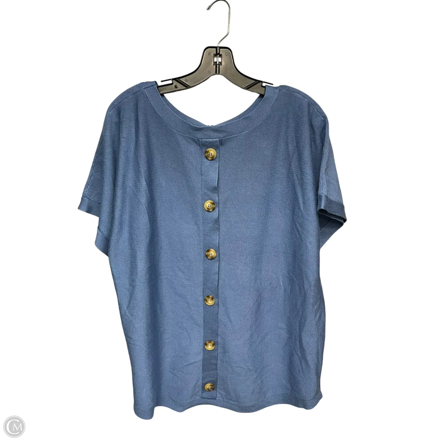 Top Short Sleeve By Melissa Paige In Blue, Size: Xl