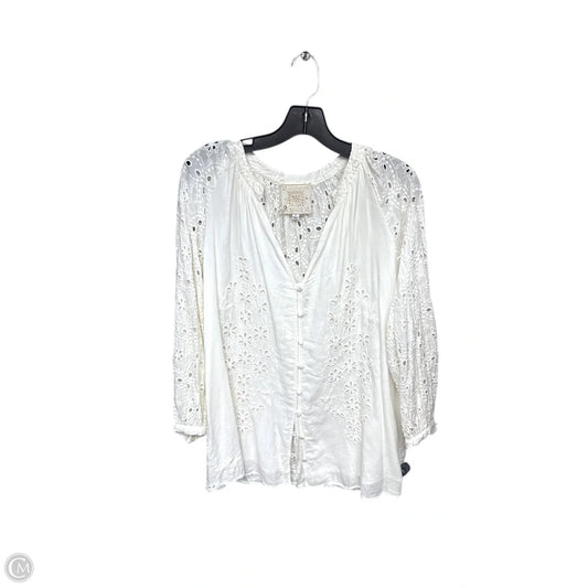 Top Long Sleeve By Johnny Was In White, Size: S