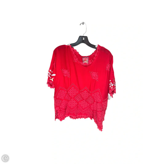 Top Short Sleeve By Johnny Was In Red, Size: S