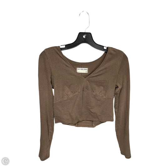 Top Long Sleeve By We The Free In Brown, Size: Xs