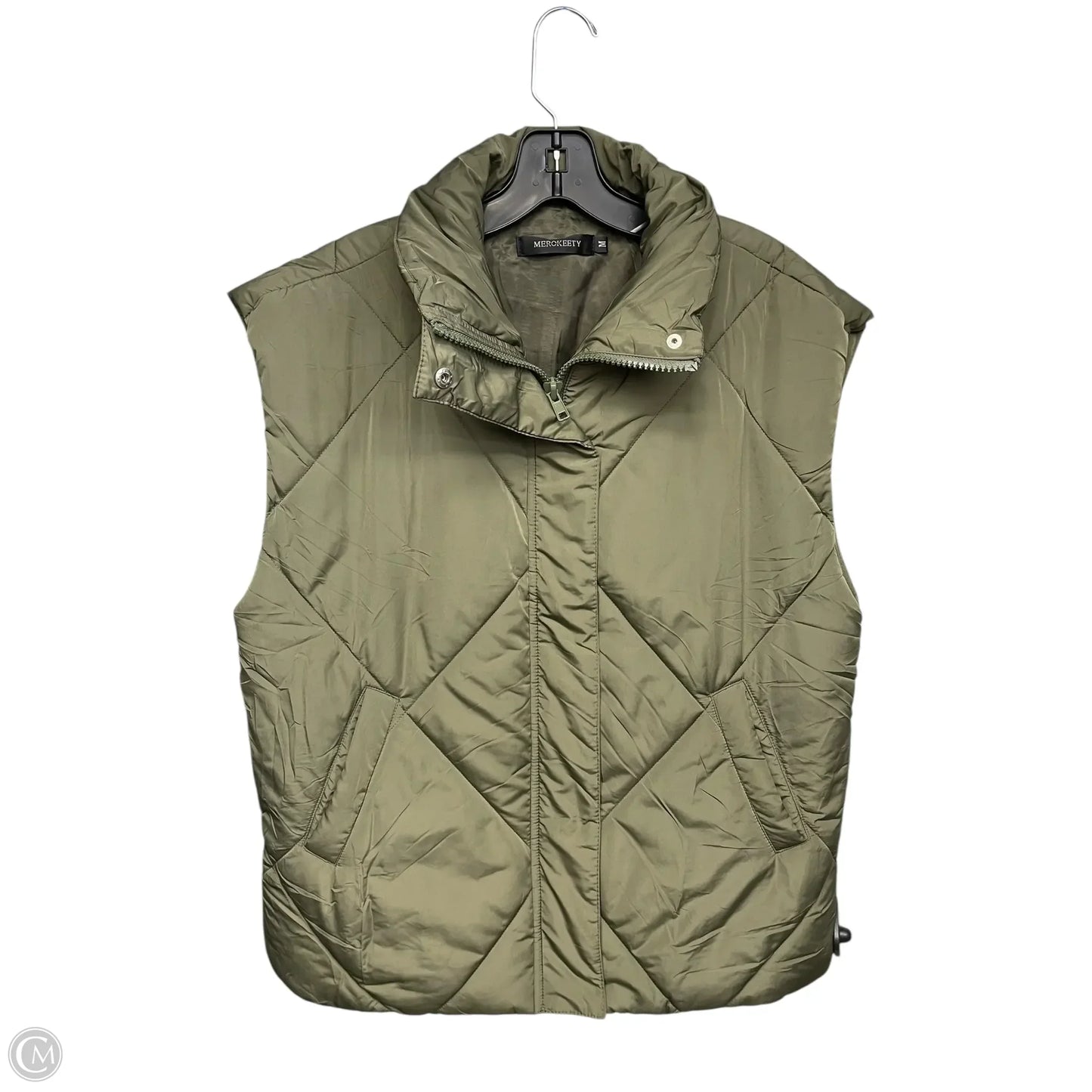 Vest Puffer & Quilted By Merokeety In Green, Size: M