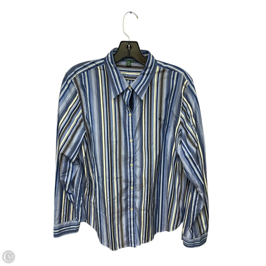 Top Long Sleeve By Lauren By Ralph Lauren In Blue, Size: Xl