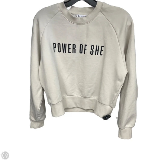 Athletic Sweatshirt Crewneck By Athleta In Beige, Size: S