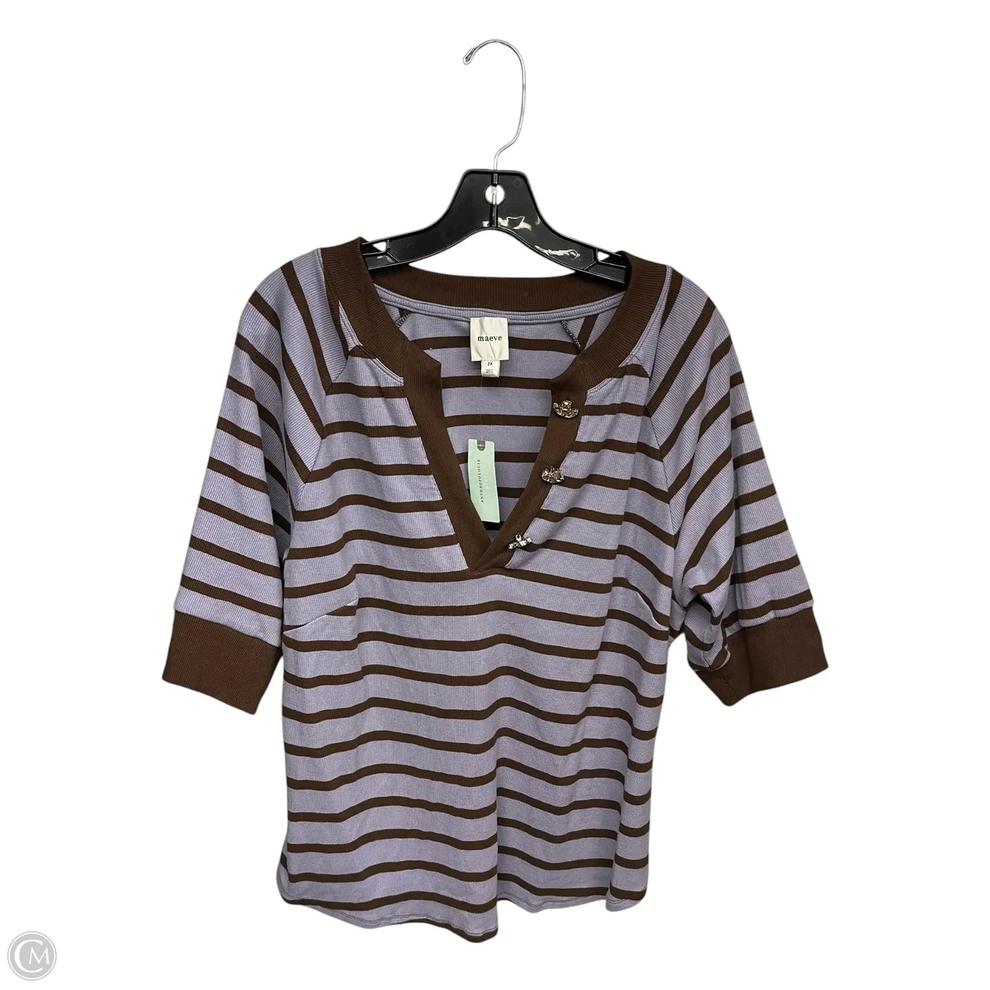 Top Short Sleeve By Maeve In Purple, Size: Xl