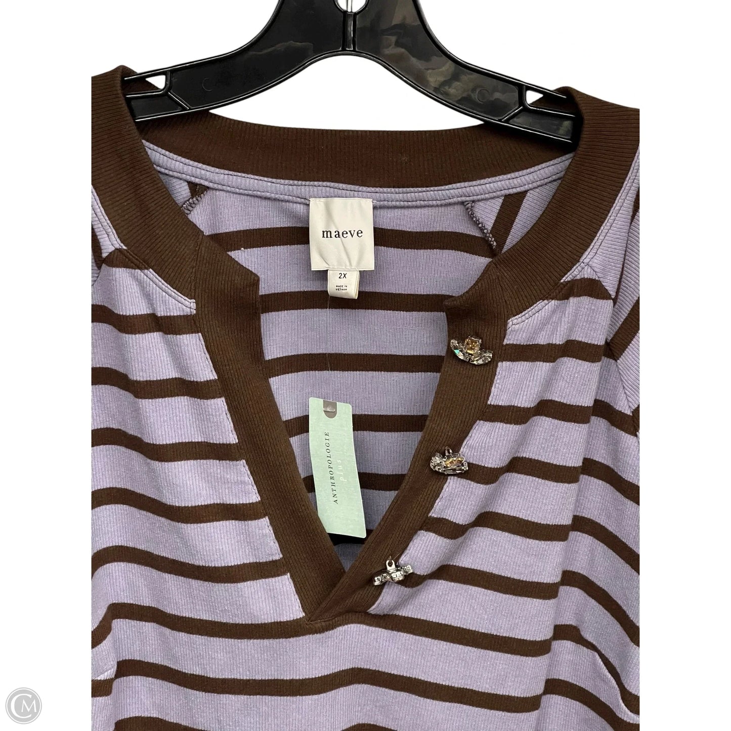 Top Short Sleeve By Maeve In Purple, Size: Xl