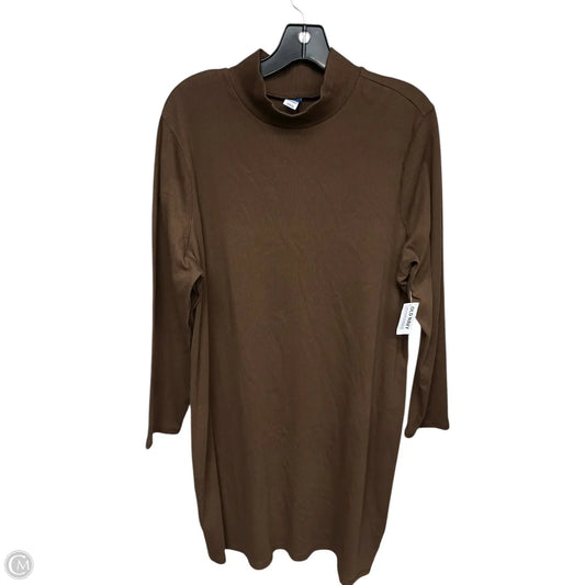 Dress Casual Midi By Old Navy In Brown, Size: 2x