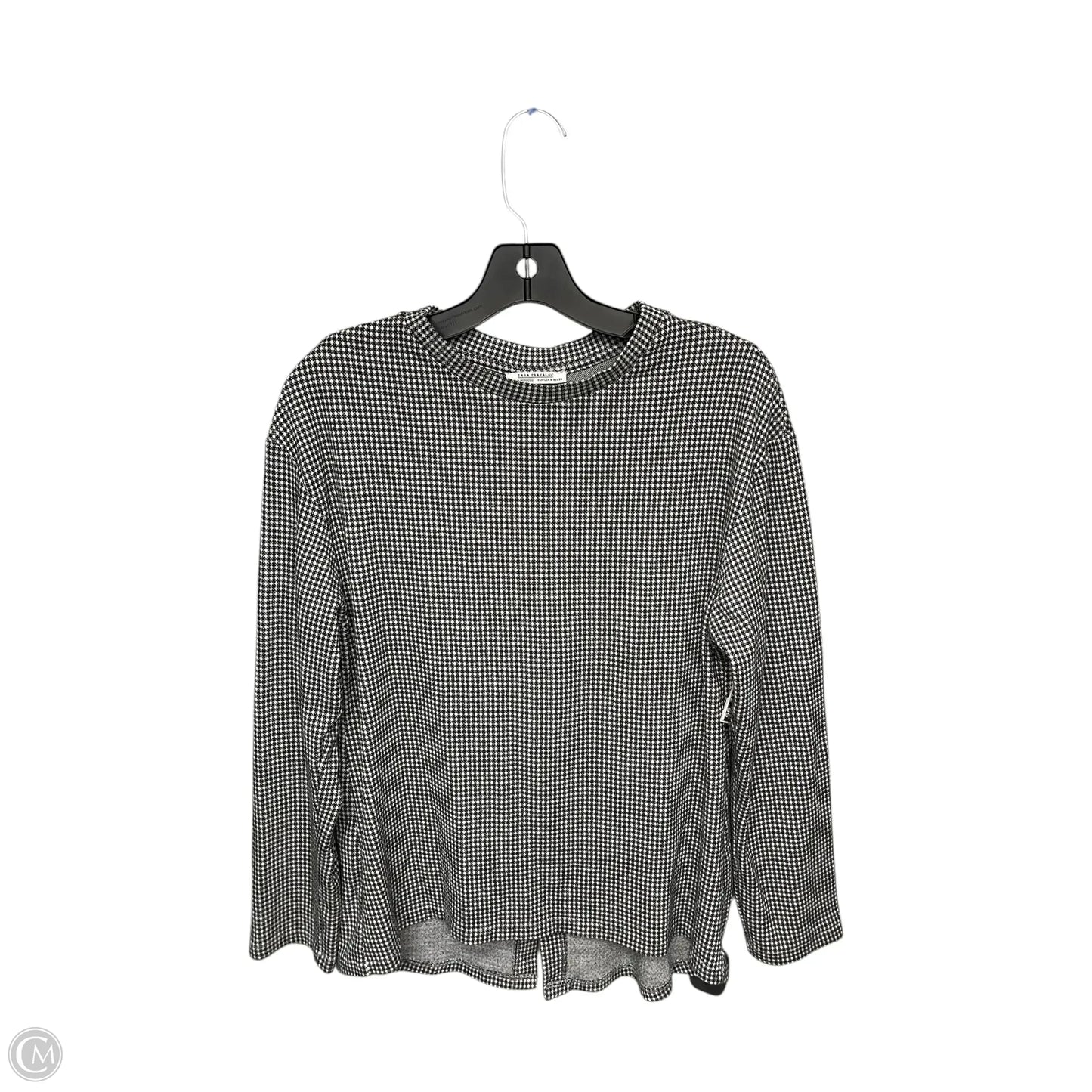 Top Long Sleeve By Zara In Black & White, Size: M