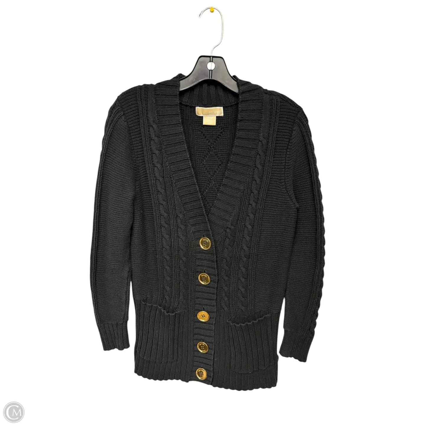 Cardigan Designer By Michael Kors Collection In Black, Size: M