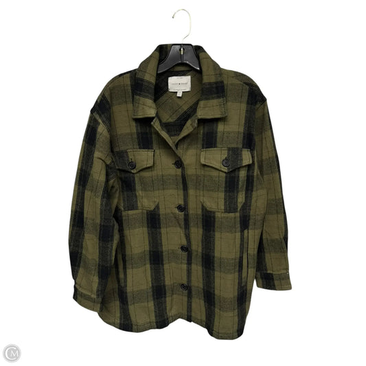 Jacket Shirt By Lucky Brand In Black & Green, Size: M