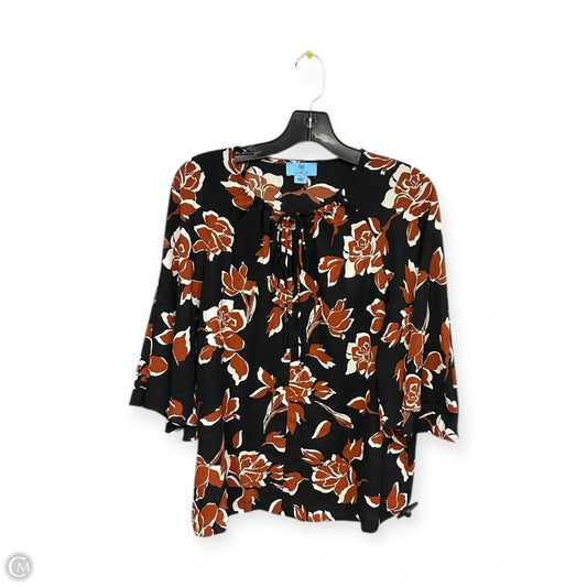 Top Short Sleeve By Cece In Black & Orange, Size: L