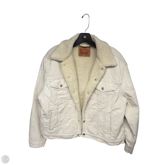 Coat Faux Fur & Sherpa By Levis In Cream, Size: Xl