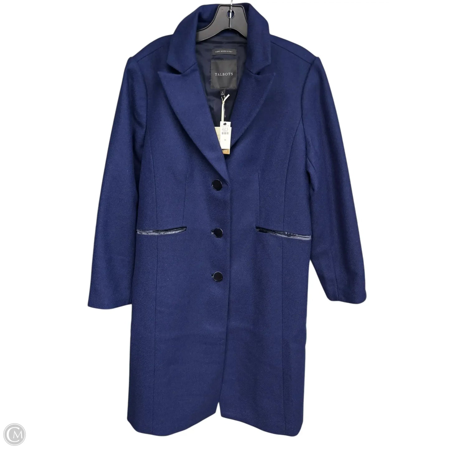 Coat Peacoat By Talbots In Navy, Size: 14