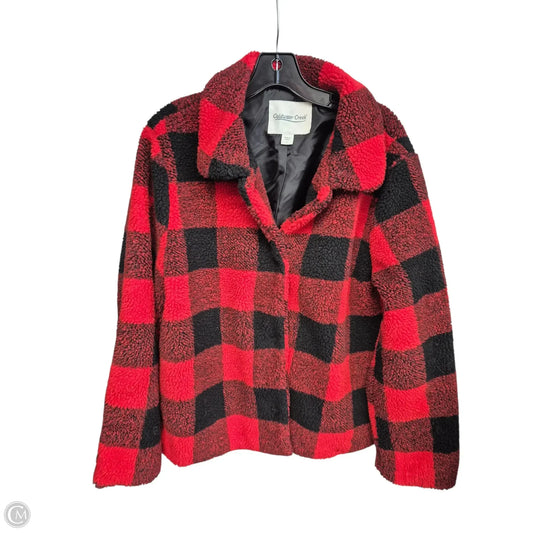 Jacket Faux Fur & Sherpa By Coldwater Creek In Black & Red, Size: L