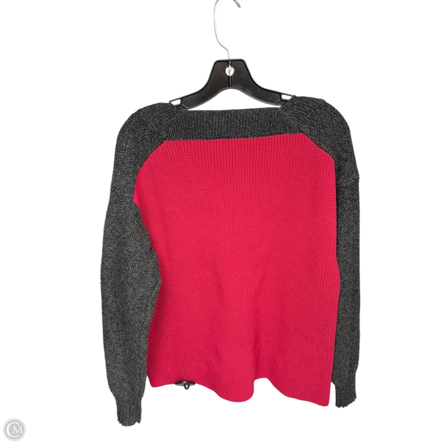 Sweater By Anne Klein In Grey & Pink, Size: L