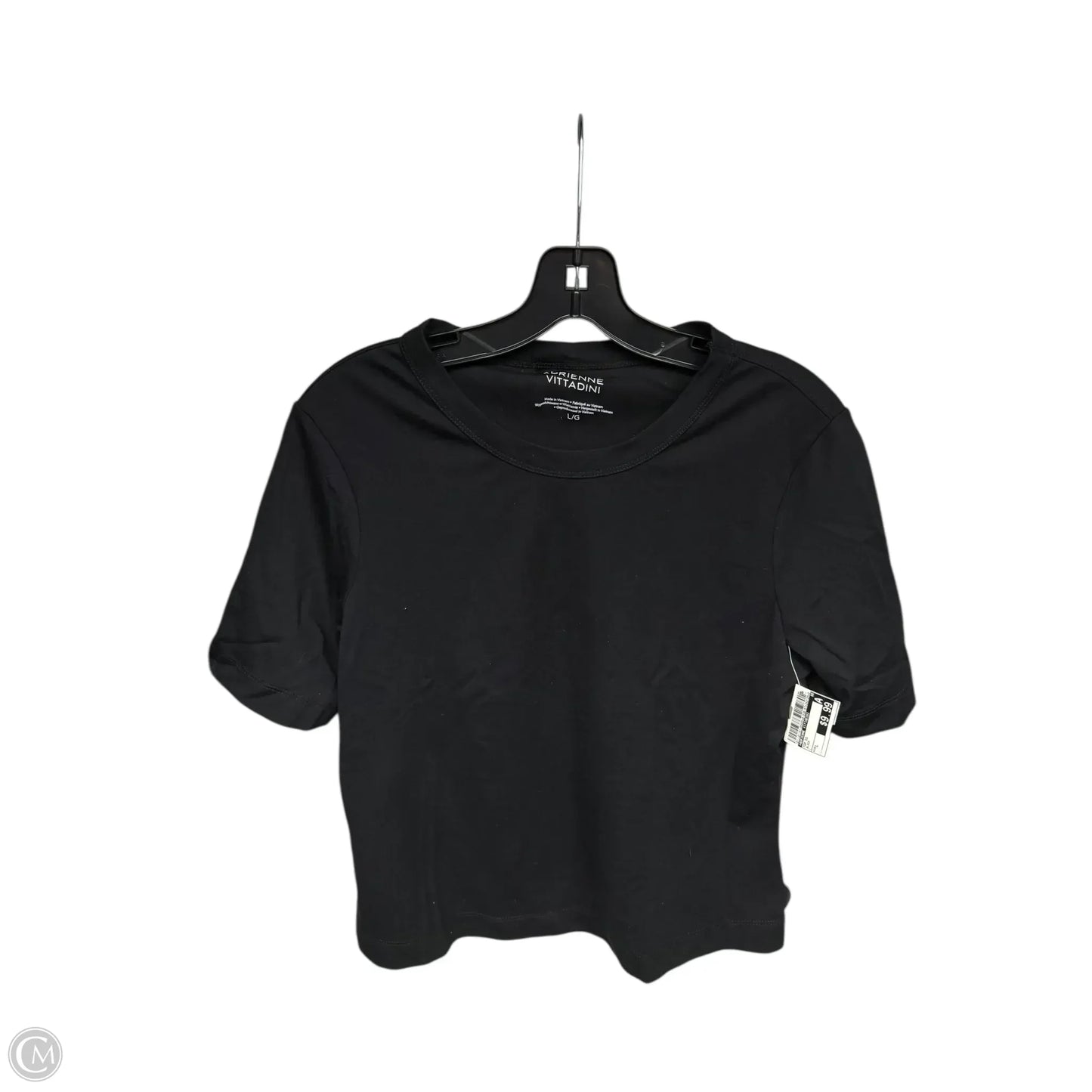 Top Short Sleeve By Adrienne Vittadini In Black, Size: L