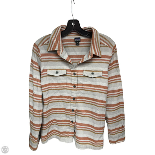 Top Long Sleeve By Patagonia In Orange & Tan, Size: Xs