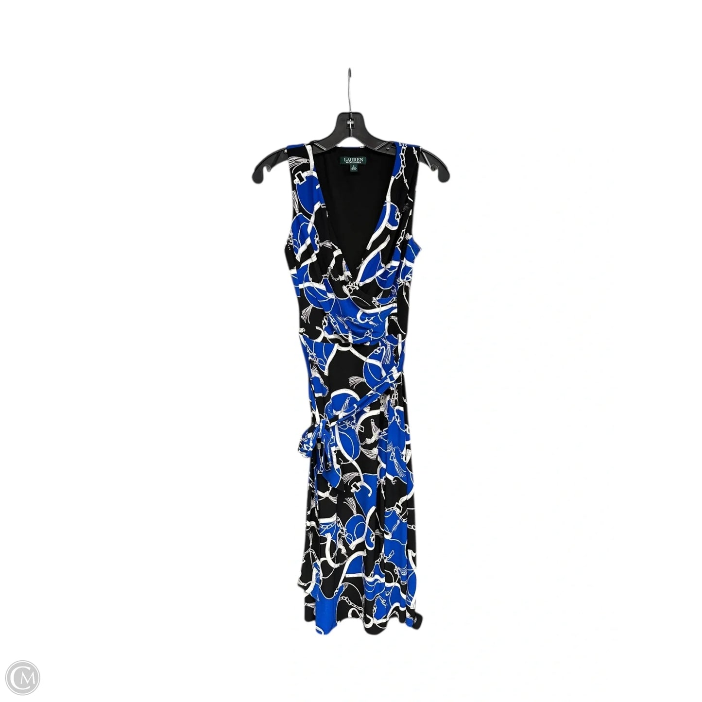 Dress Casual Midi By Lauren By Ralph Lauren In Black & Blue, Size: 6