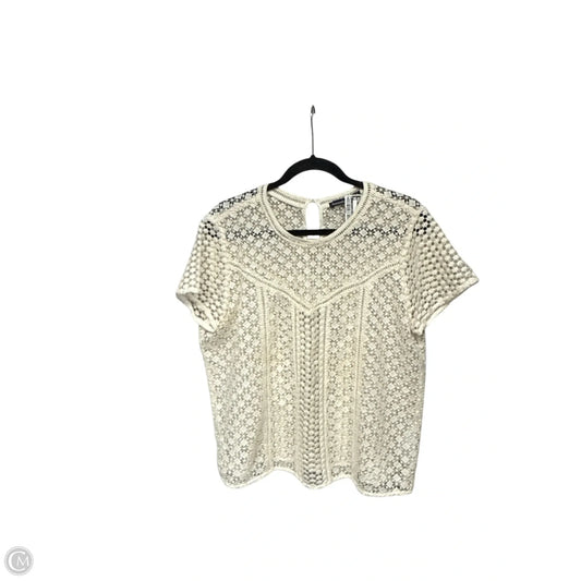 Top Short Sleeve By Abercrombie And Fitch In Cream, Size: L