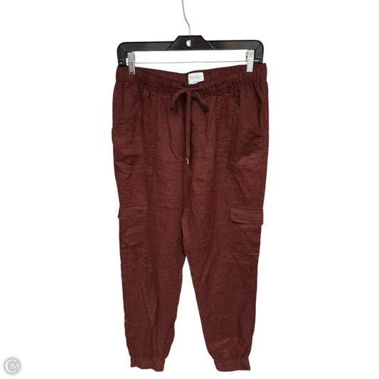 Pants Linen By Nicole By Nicole Miller In Maroon, Size: M