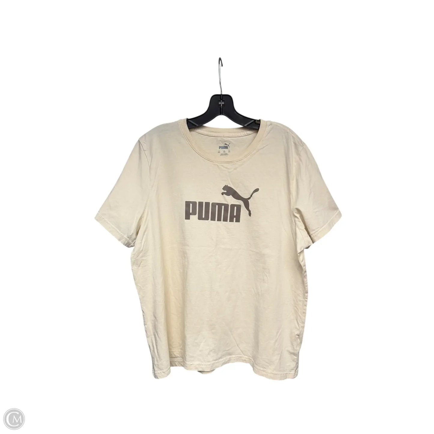 Athletic Top Short Sleeve By Puma In Cream, Size: Xxl