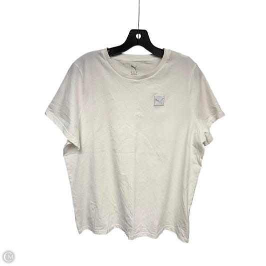 Athletic Top Short Sleeve By Puma In White, Size: Xxl