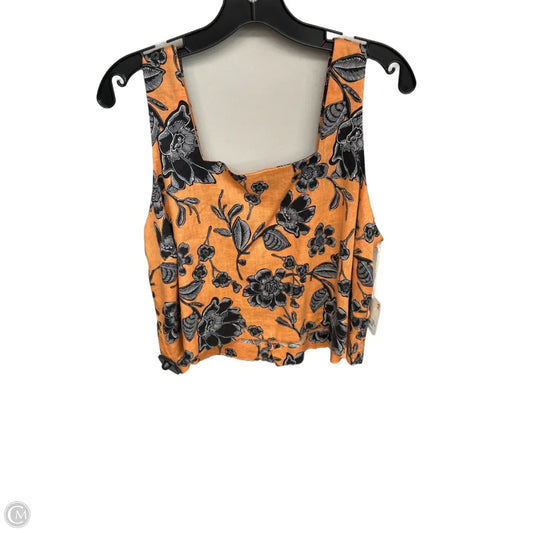 Top Sleeveless By Ana In Black & Orange, Size: Xl